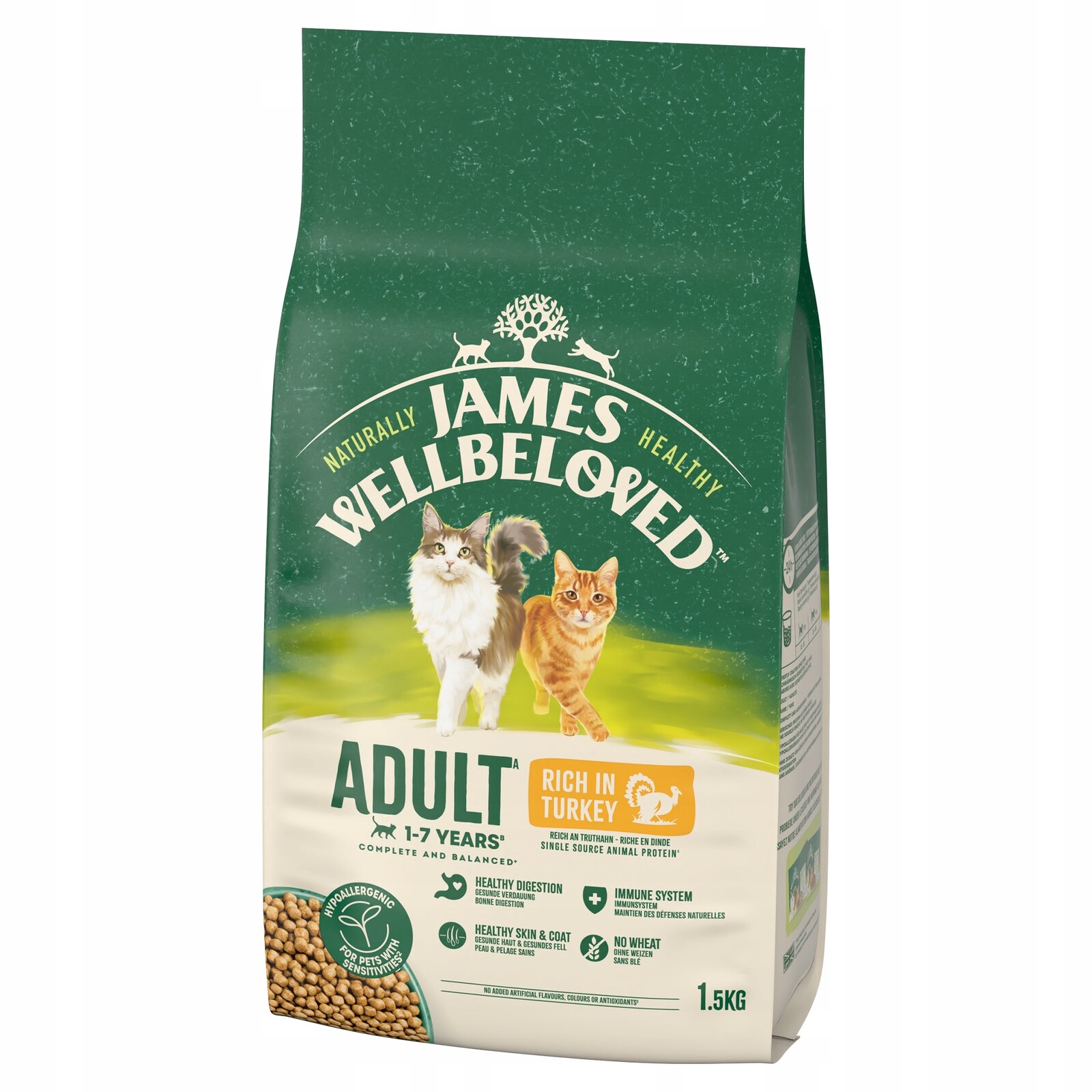 James Wellbeloved Adult Cat Hypoallergenic krůtí a rýže - 1,5 kg