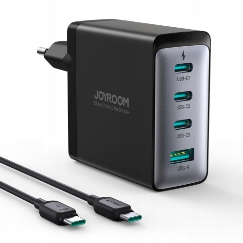Síťová Nabíječka Pro Telefon Gan S Kabelem Usb-c 3X Usb-c Usb-a 100W