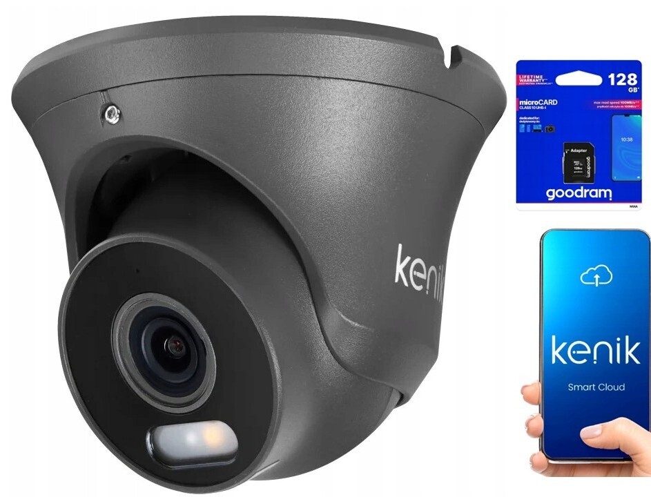 Kamera Kenik KG-5430DAS-ILC-G 5MP Ivs Wdr IP67 černá Karta 128GB