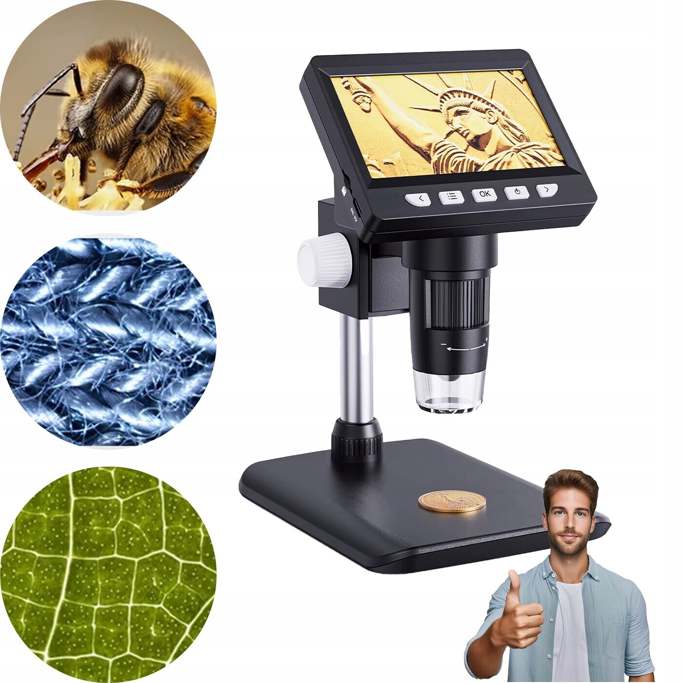 Digitální Mikroskop 1080P Pro Počítač Usb Univerzální Lupa 1000X Stativ 4.3