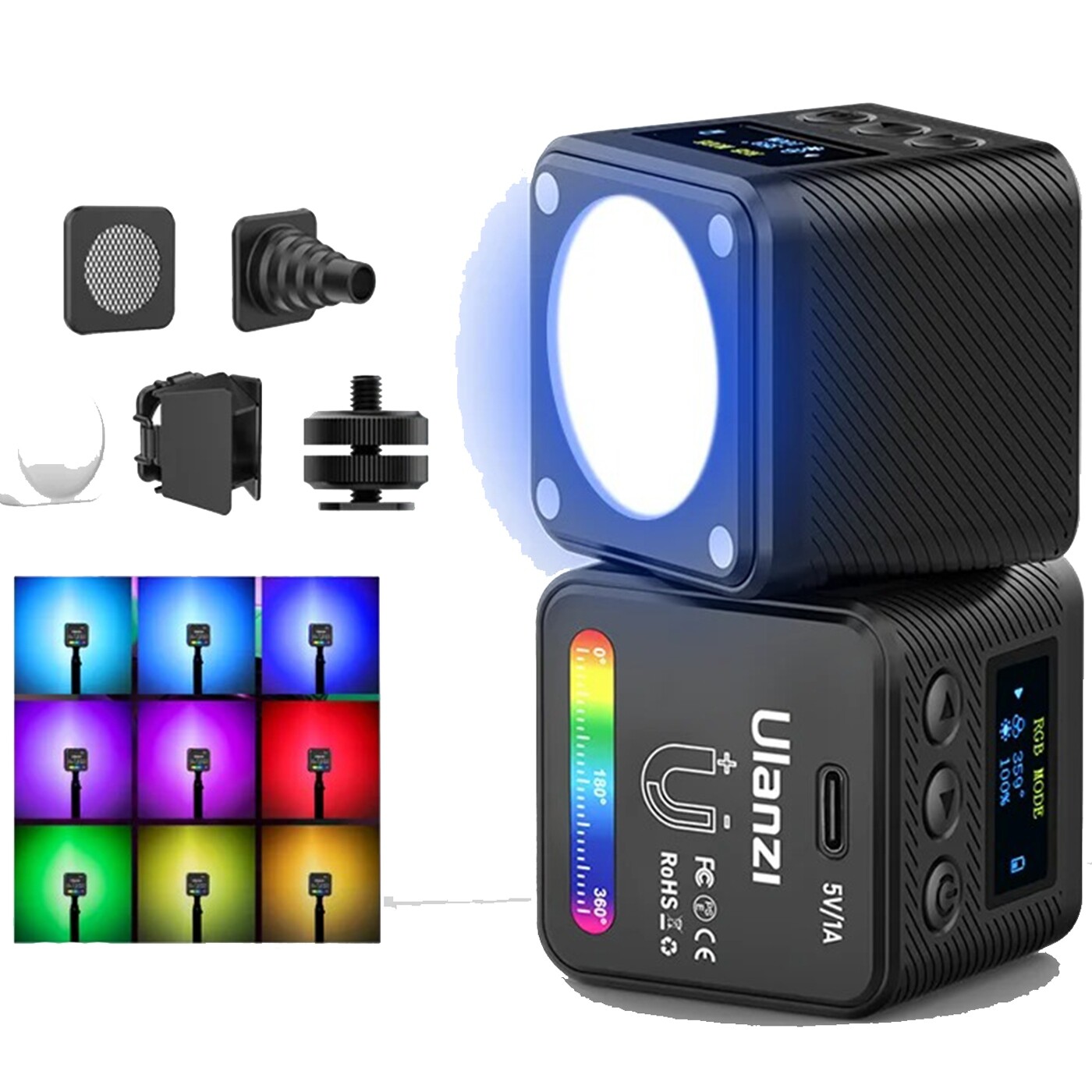 Mini Rgb Led lampa 360° pro Vlogy a Foto 11 světelných efektů Magnetická