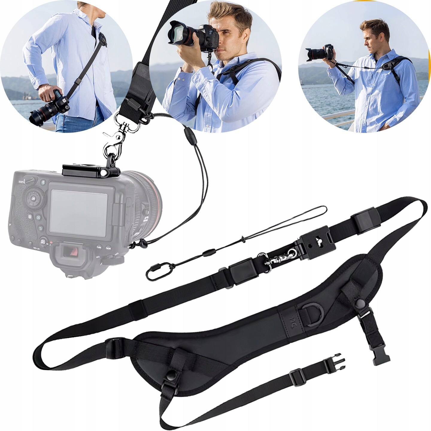 Popruh Na Fotoaparát Přes Rameno S Rychlým Uvolněním, Držák Na Kameru, Rychloupínací Postroj