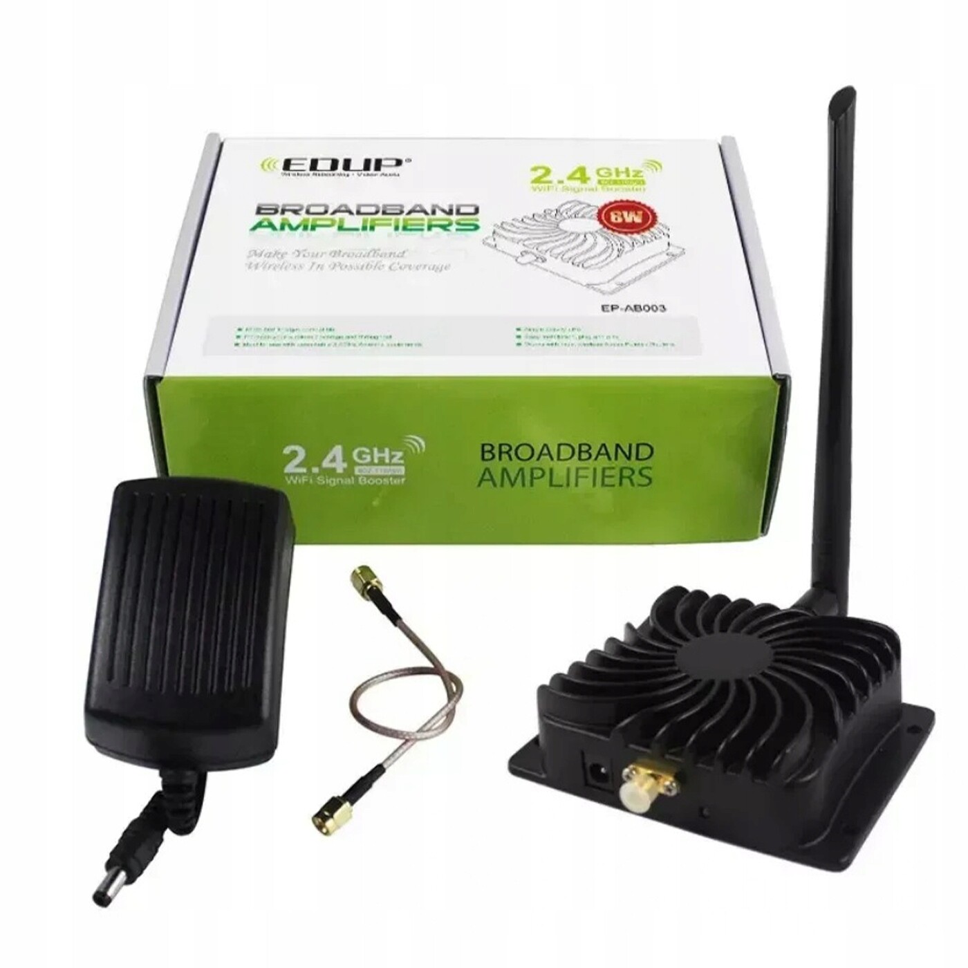 Zesilovač WiFi 2.4 GHz 8W 39dBm Dosah routeru Repeater Extender