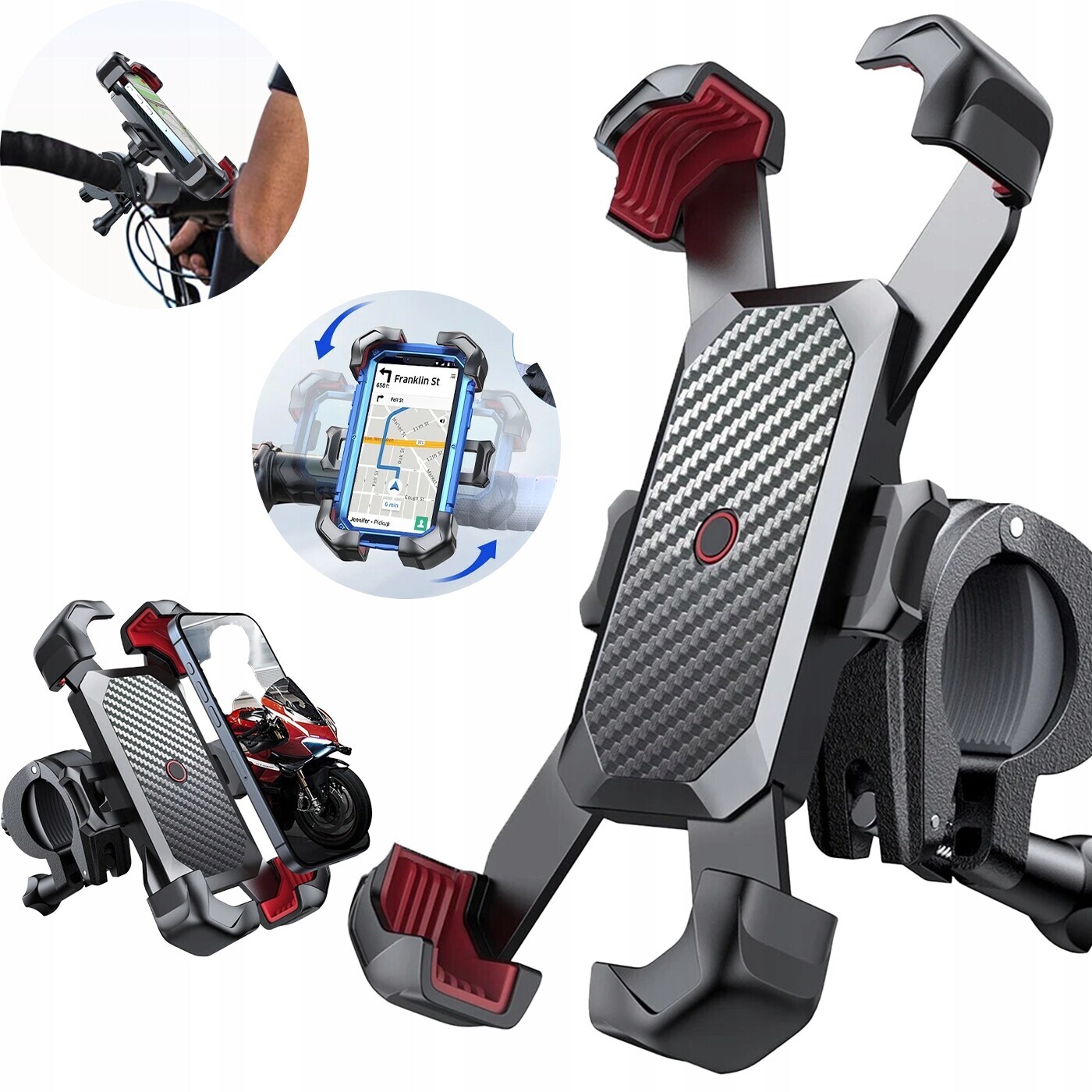 Cyklistický Držák Telefonu Otočný A Odolný Proti Otřesům Univerzální Cplis Gps