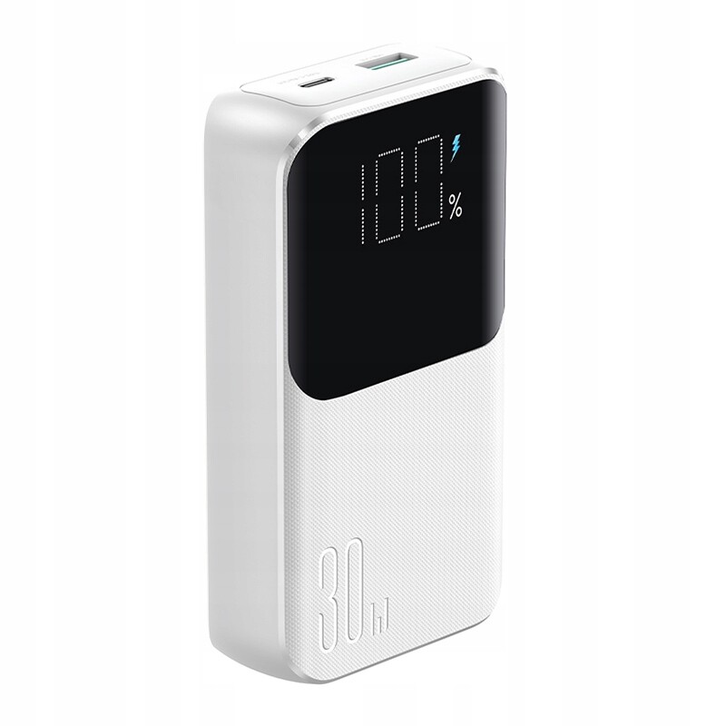Mini Powerbanka 10000 Mah S Vestavěnými Kabely 30 W Bílá