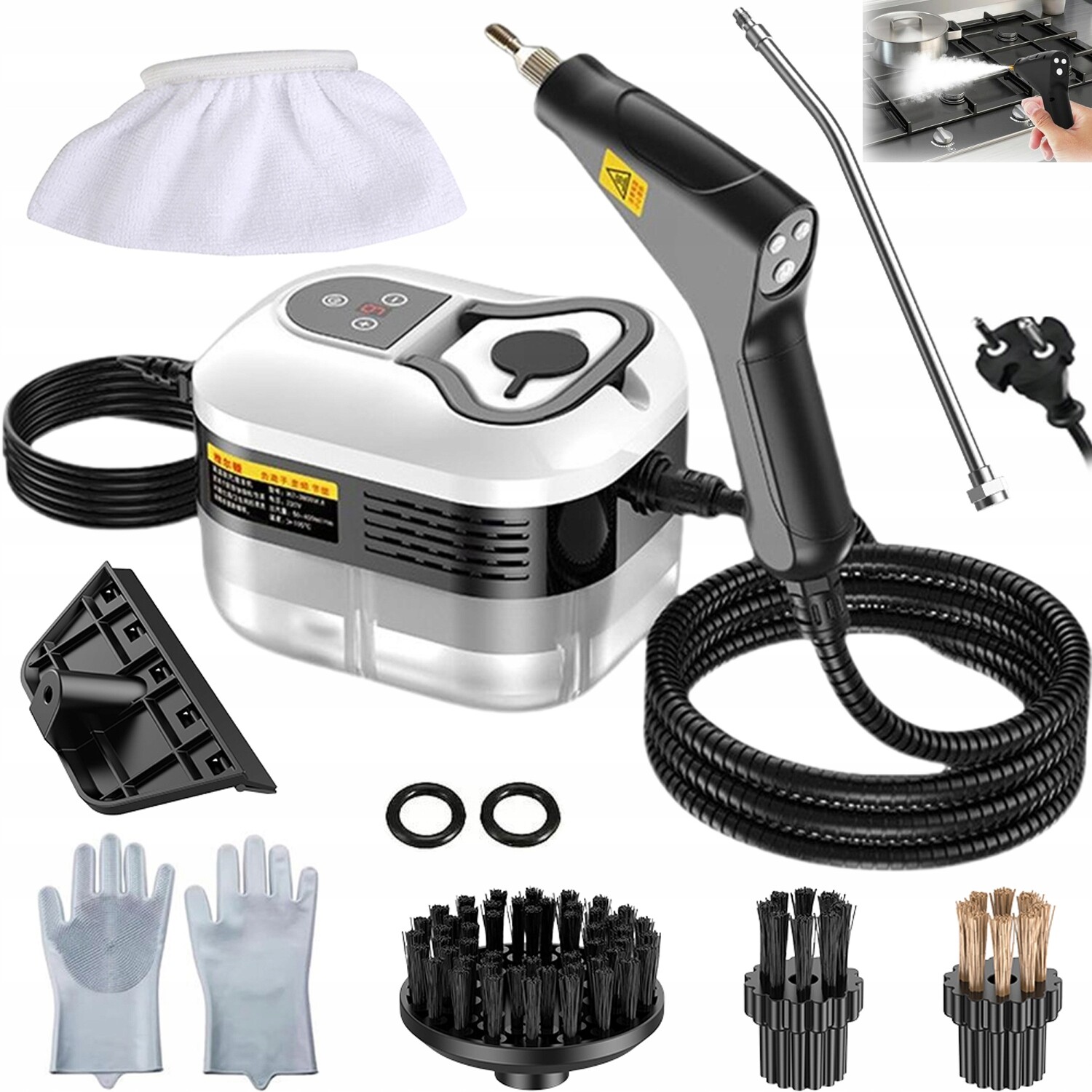 Parní čistič 6 režimů Dotykový displej pro čalounění a podlahy