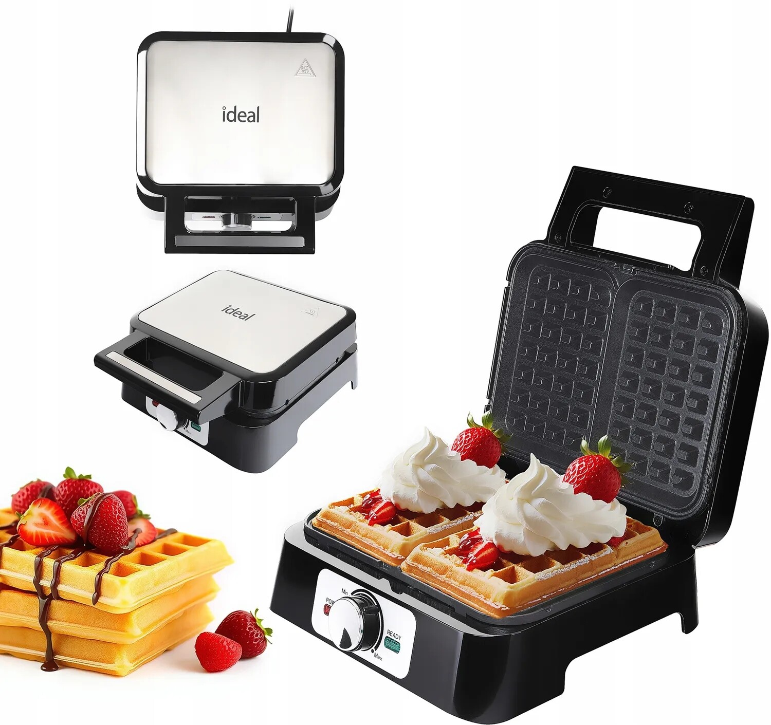 Vaflovač Eldom 2 Velké Křupavé Vafle Silný 2000W Nepřilnavý Povrch