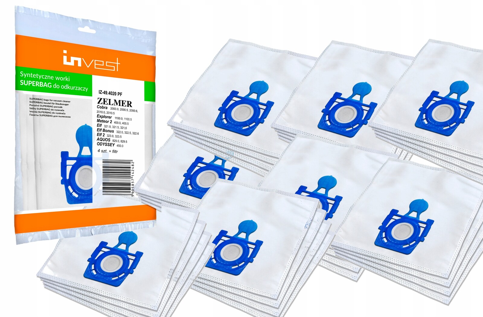 100 x Syntetické Sáčky Do Vysavače Zelmer Odyssey Meteor 2 ELF+25 Filtrů