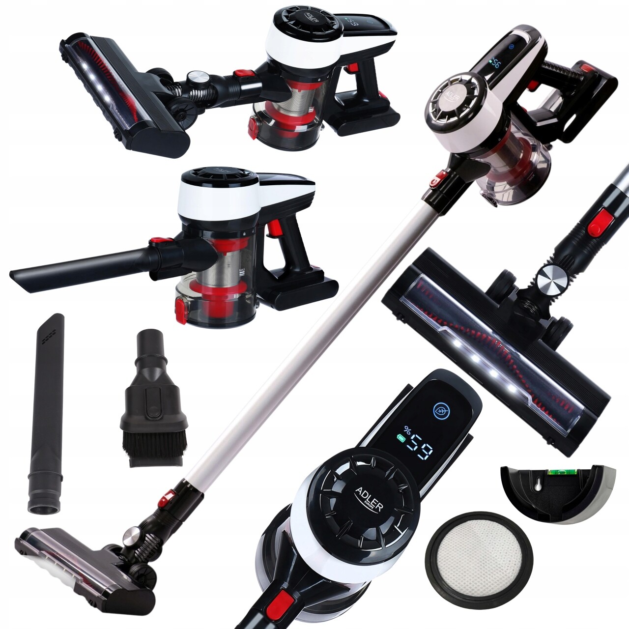 Tyčový Vysavač bezdrátový vysavač pro domácí spotřebiče, 3v1, bezsáčkový, 75 minut