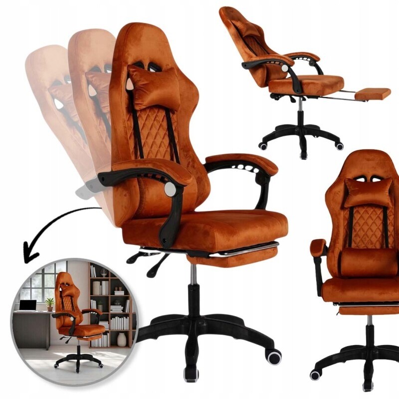 Otočné Křeslo Typu Grind S Podnožkou A Velurovou Masážní Podložkou