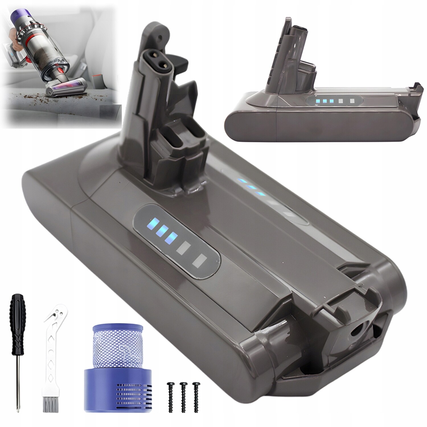 Baterie 6000 Mah pro bezdrátový vysavač V10 Dlouhá doba provozu