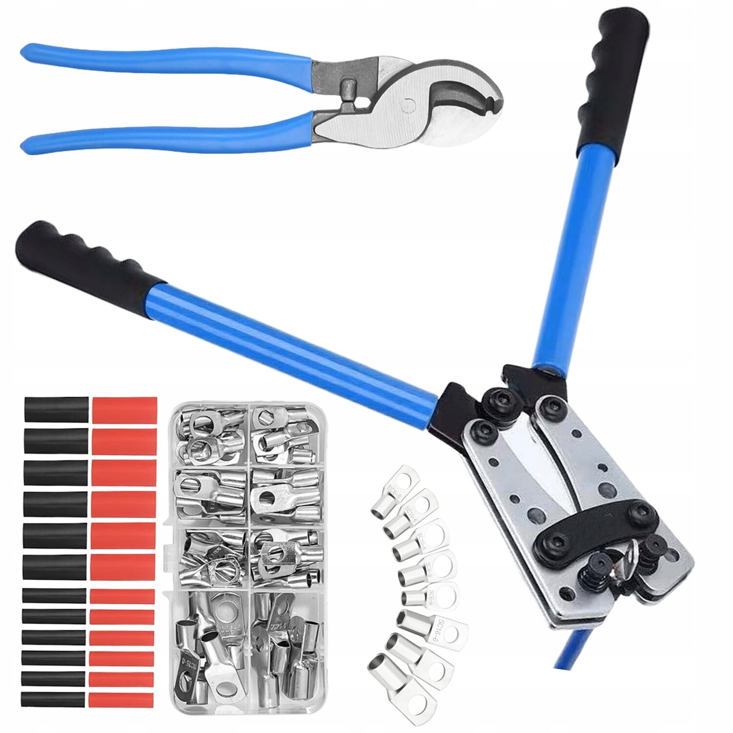 Sada Svorkových Kleští Modrá 80 S Izolovanými Kabelovými Koncovkami