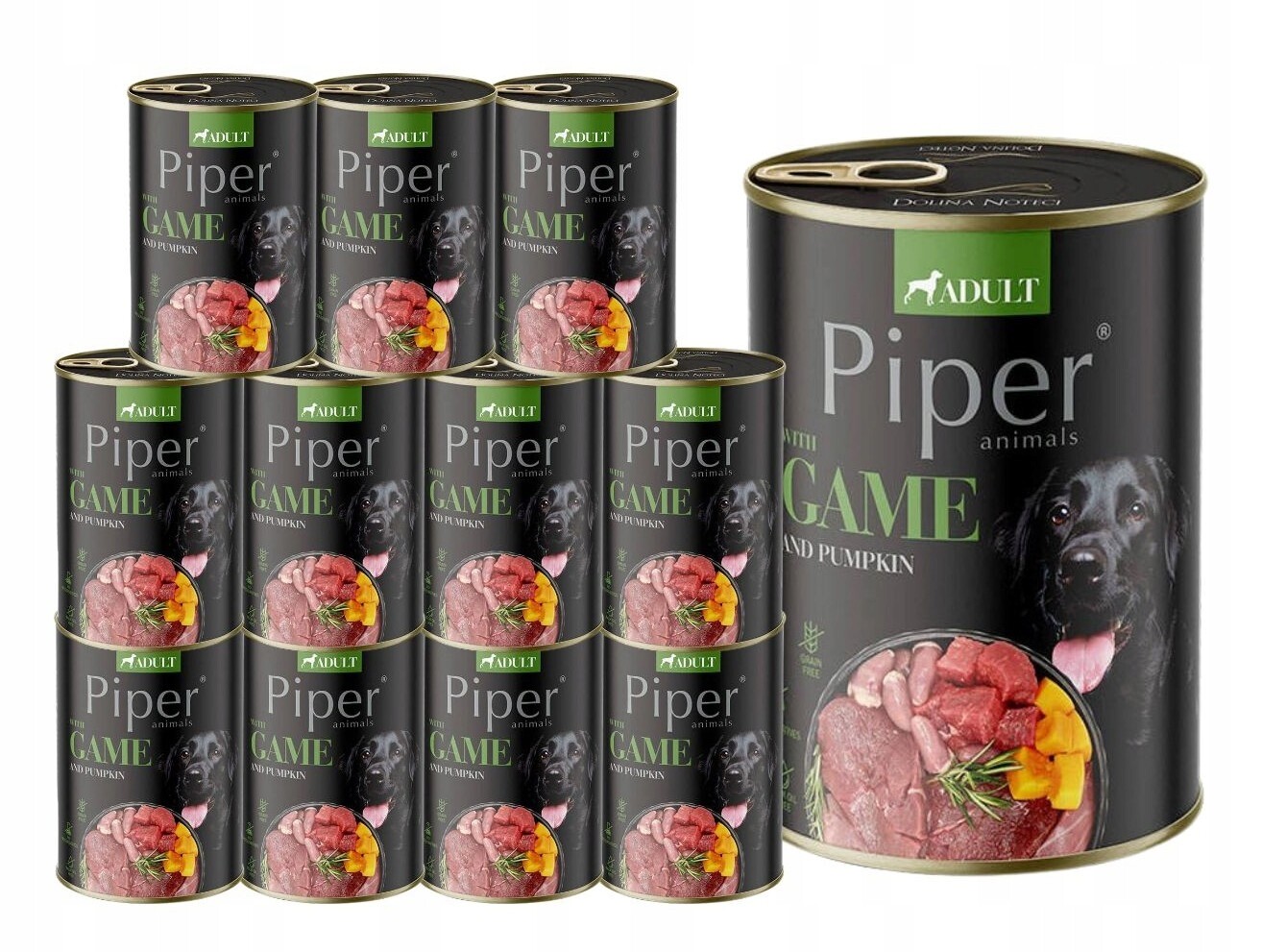 Piper vlhké krmivo pro psy se zvěřinou a dýní 12x400 g Dolina Noteci