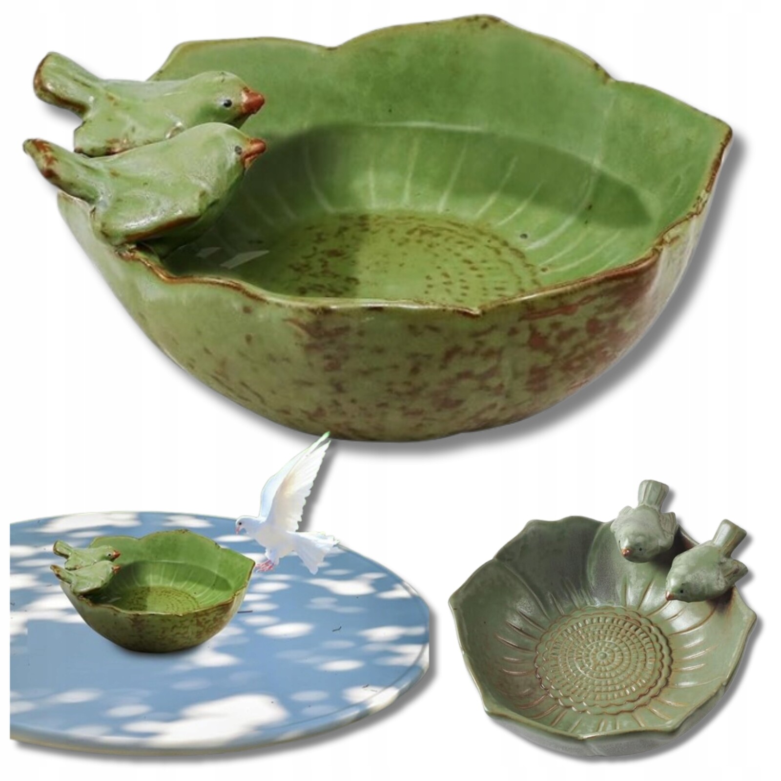 Keramická miska pro ptáky Krmítko Napáječka Na Terasu Do zahrady