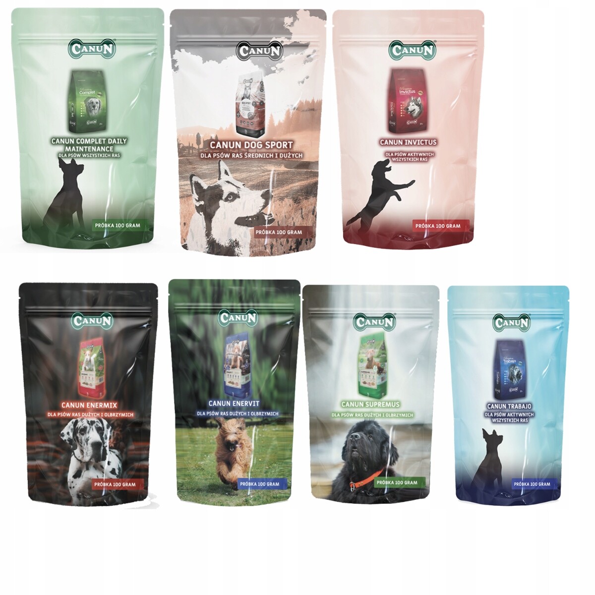 Suché Krmivo Canun Sada sáčků pro dospělé psy 7 x 3 ks (21 ks)