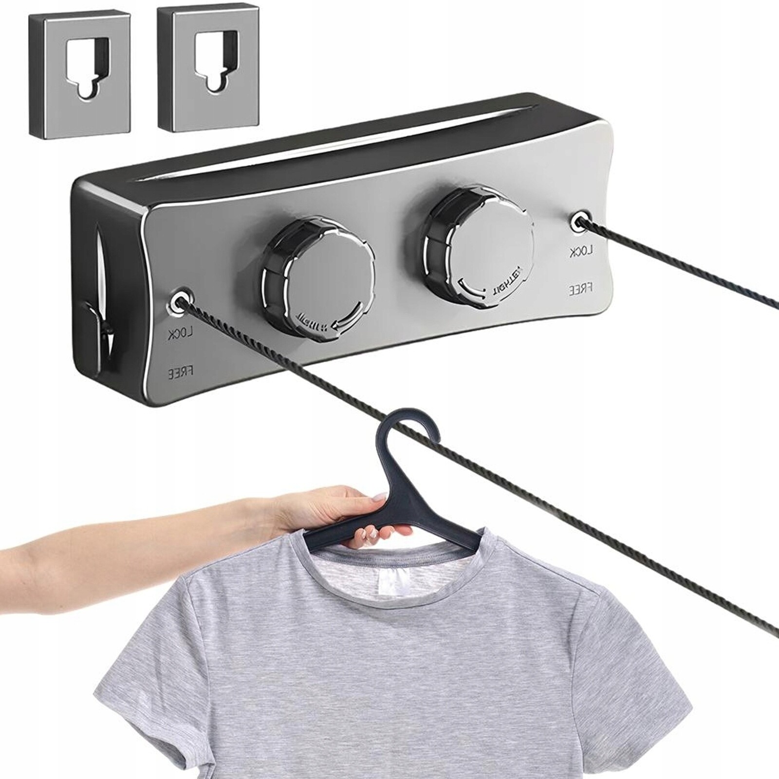 Moderní Vysouvací Šňůra Na Prádlo, Nerezová, Sušící Šňůra 5.1 M