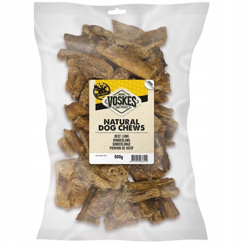 Sušené hovězí plíce 500 g psí pamlsek Přírodní 100% hovězí maso
