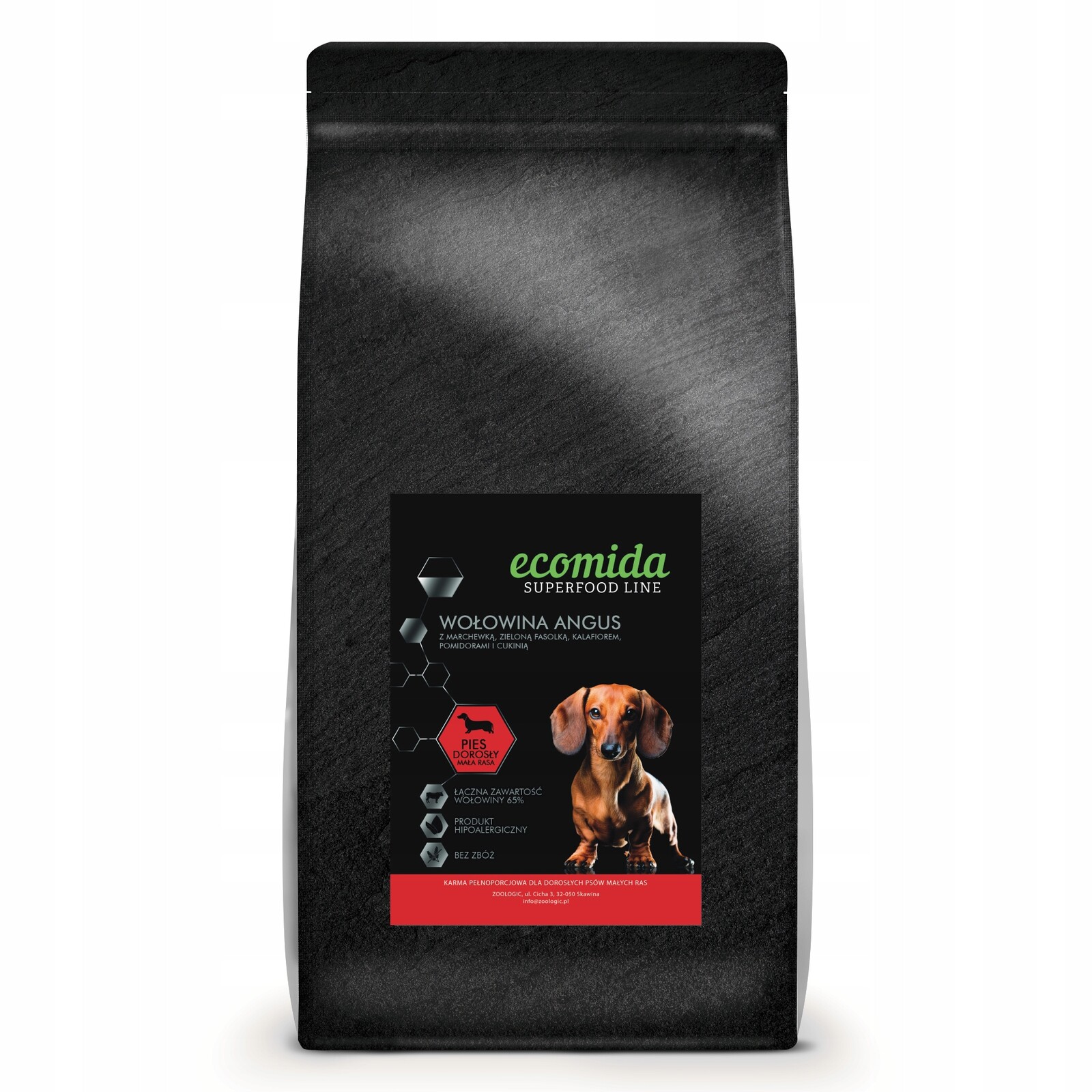 Ecomida Superfood 65 % Hovězí maso Angus 2 kg, Psi malých plemen Bez obilovin Hypo