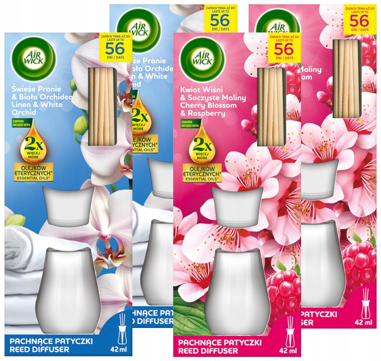 Sada Air Wick Vonné tyčinky Orchidej a Višňový květ 4 kusy