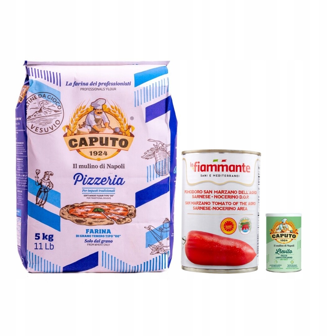 Sada na pizzu italská mouka caputo Kvasinky lievito Rajčata san marzano