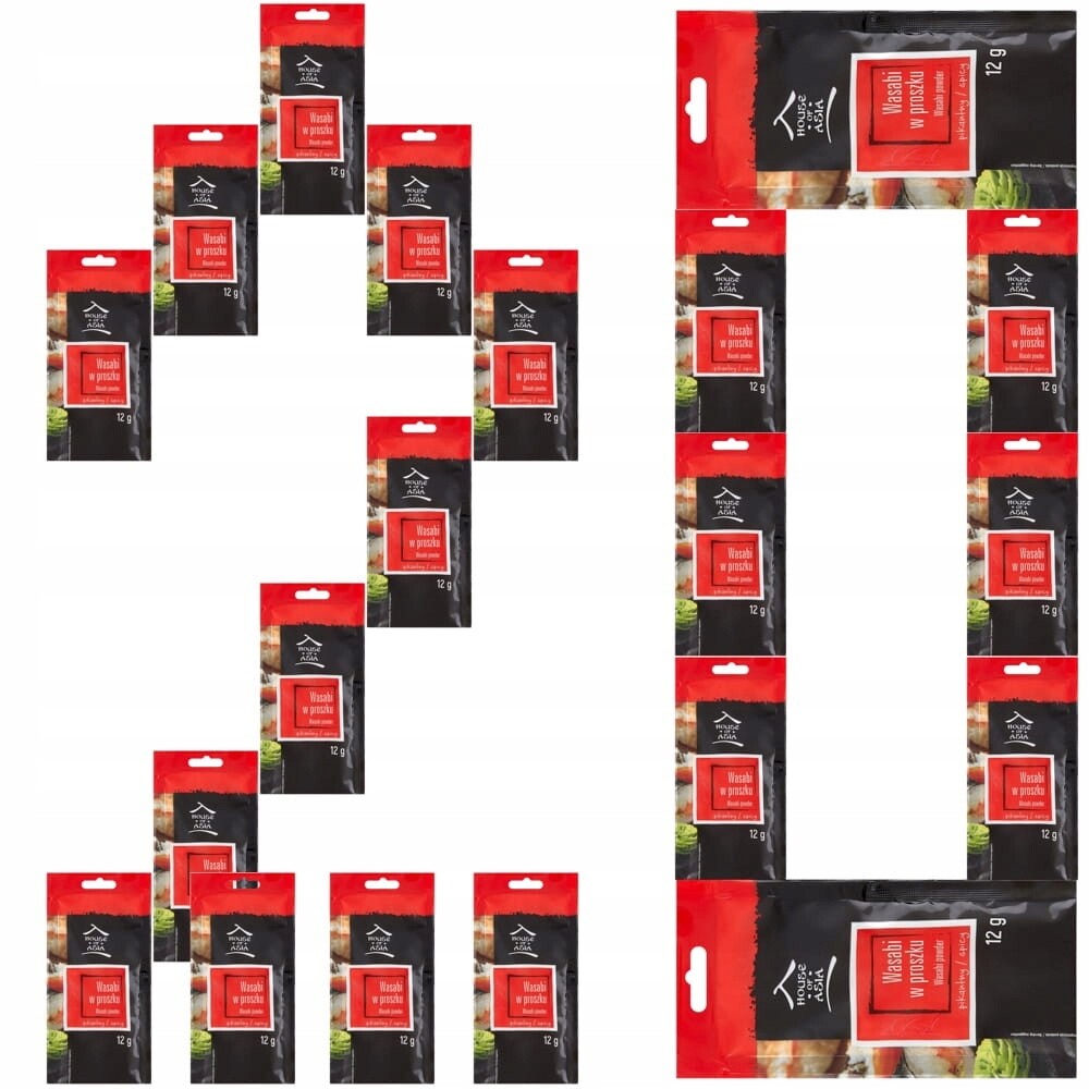 20 x Wasabi pasta v prášku Ostrý zelený křen na sushi 12 g House Of Asia