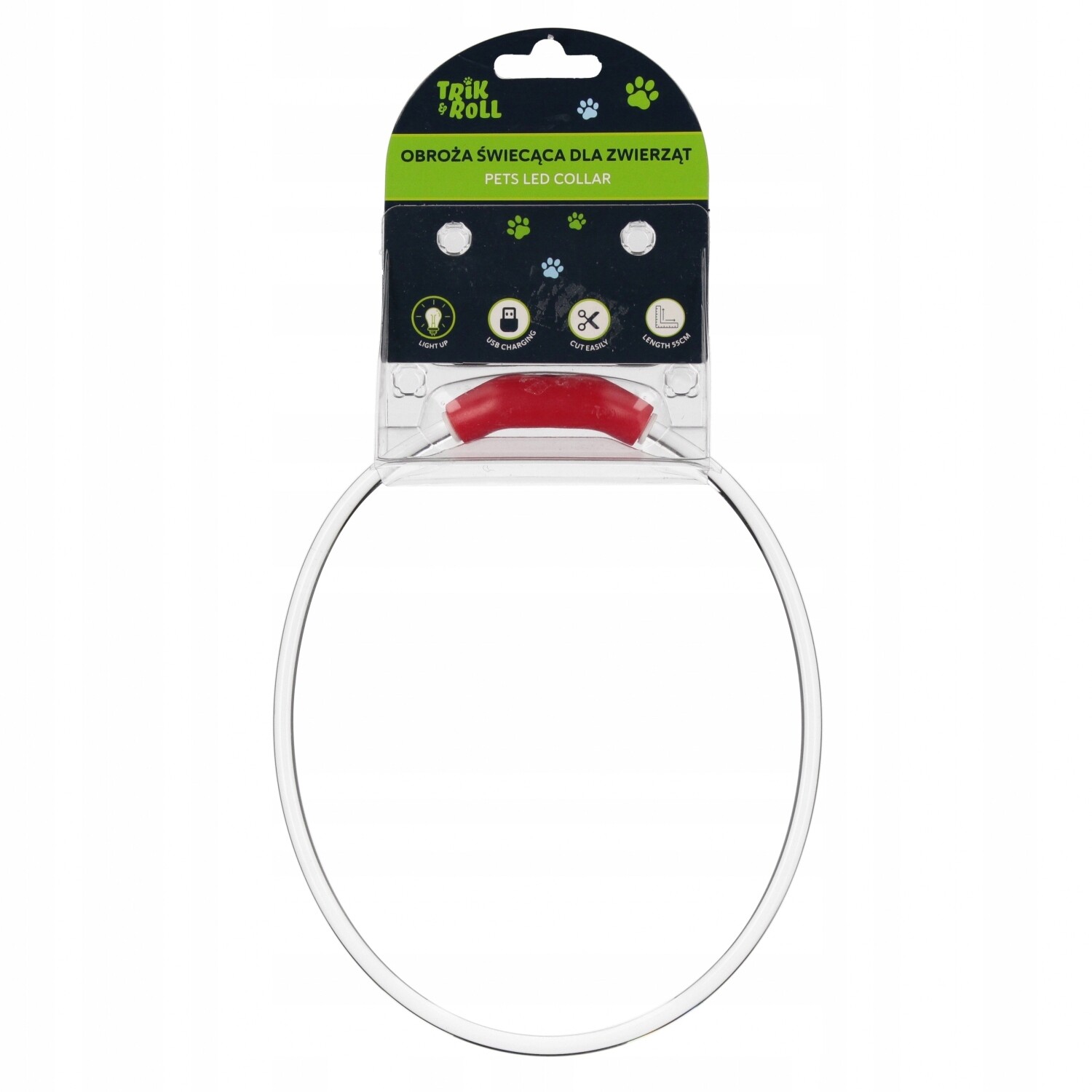 ND39_564515 Psí Obojek Led Usb 55CM Trick 12/7