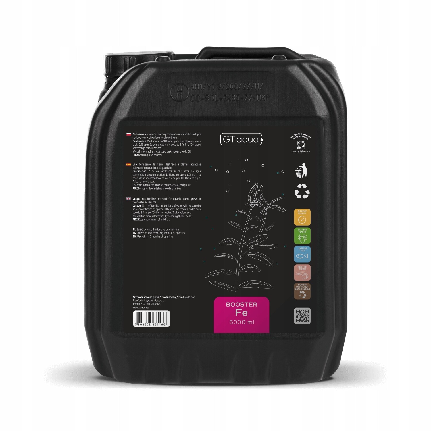 Gt Aqua Booster Fe 5 L – železité hnojivo