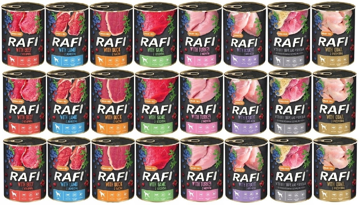 Vlhké krmivo pro psy Rafi mix chutí 24x800 g