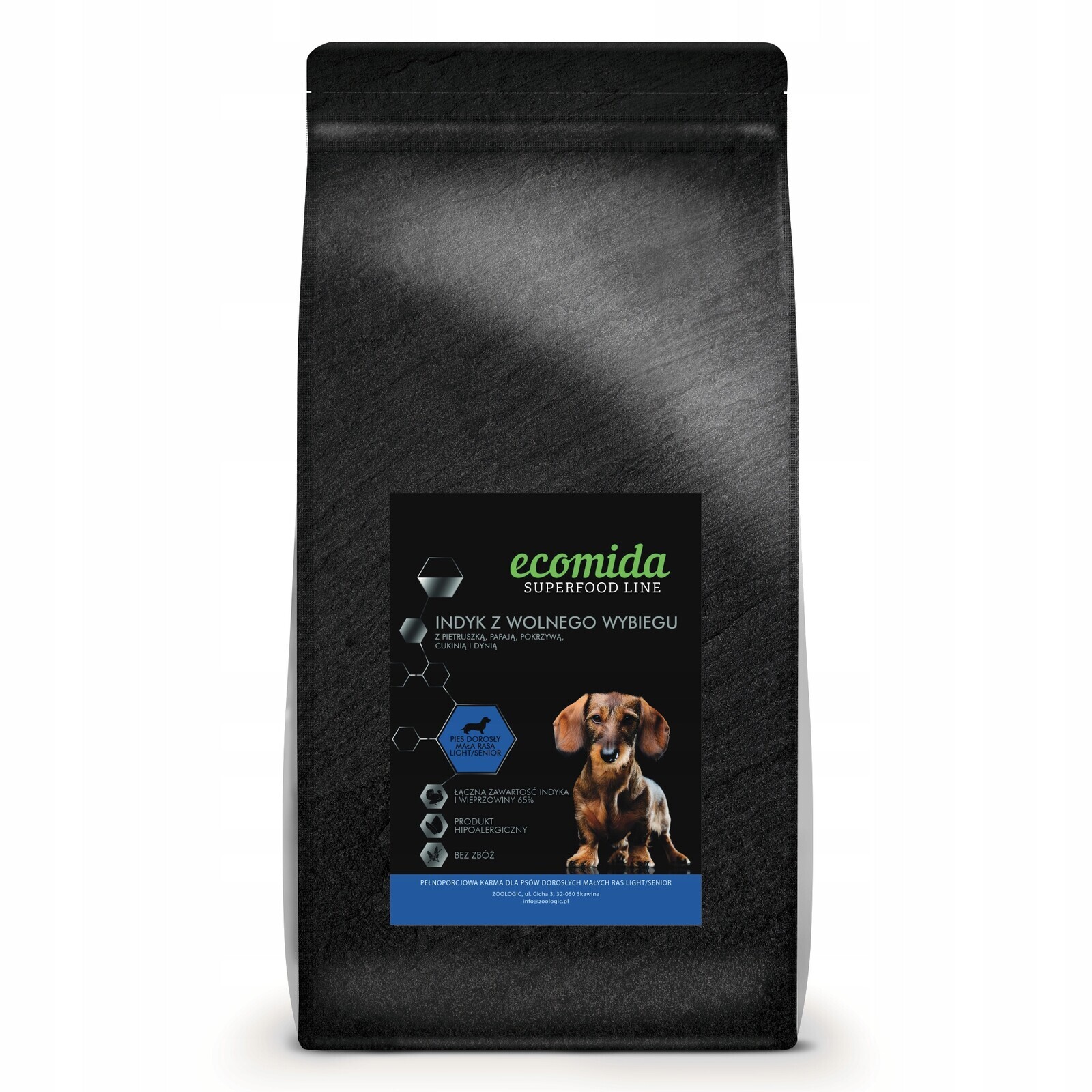 Ecomida Superfood 65 % Krůta a vepřové maso, Light Senior Small 2 kg Bez obilovin