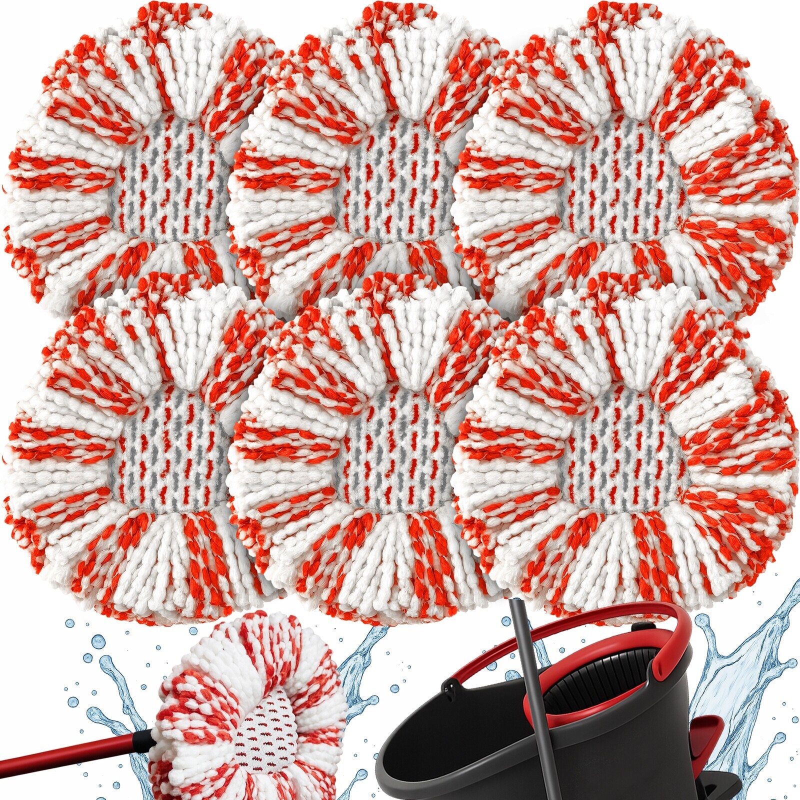 6 X Vložka Do Mopu Vileda Turbo Koncovky Absorpční Vložky Náhradní