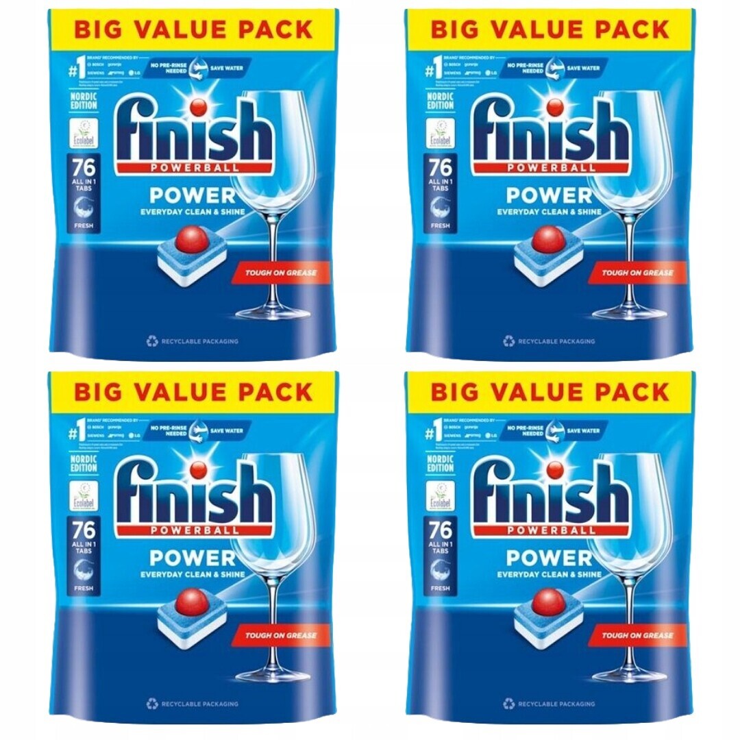 Finish Power All in 1 4x76 ks tablety do myčky, sada XXL karton