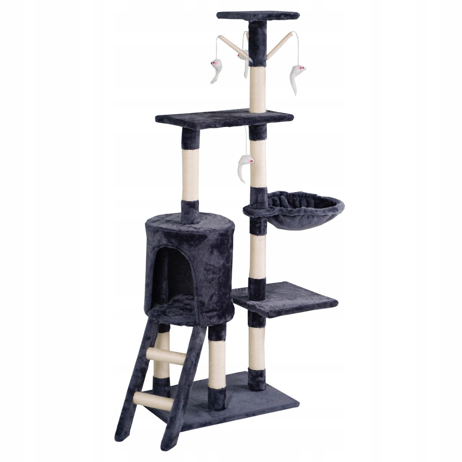 Aga Škrabadlo pro kočky 47x35x136 cm Tmavě šedá