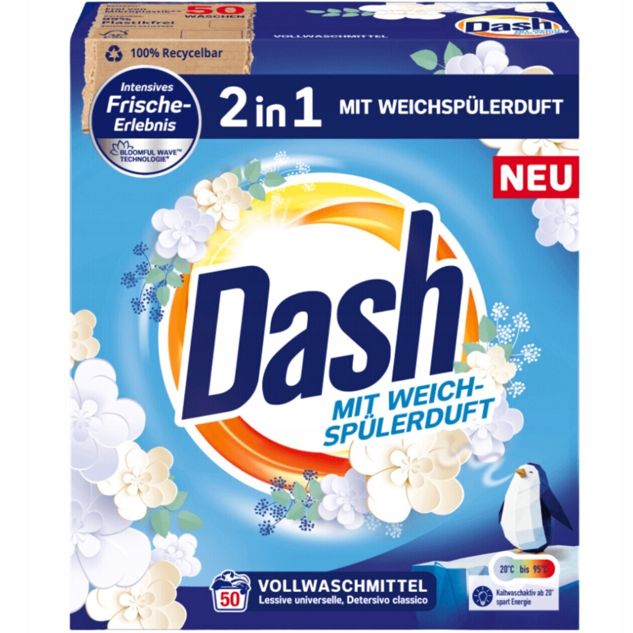 Dash Univerzální prací prášek Účinný 2v1 50 3 kg De