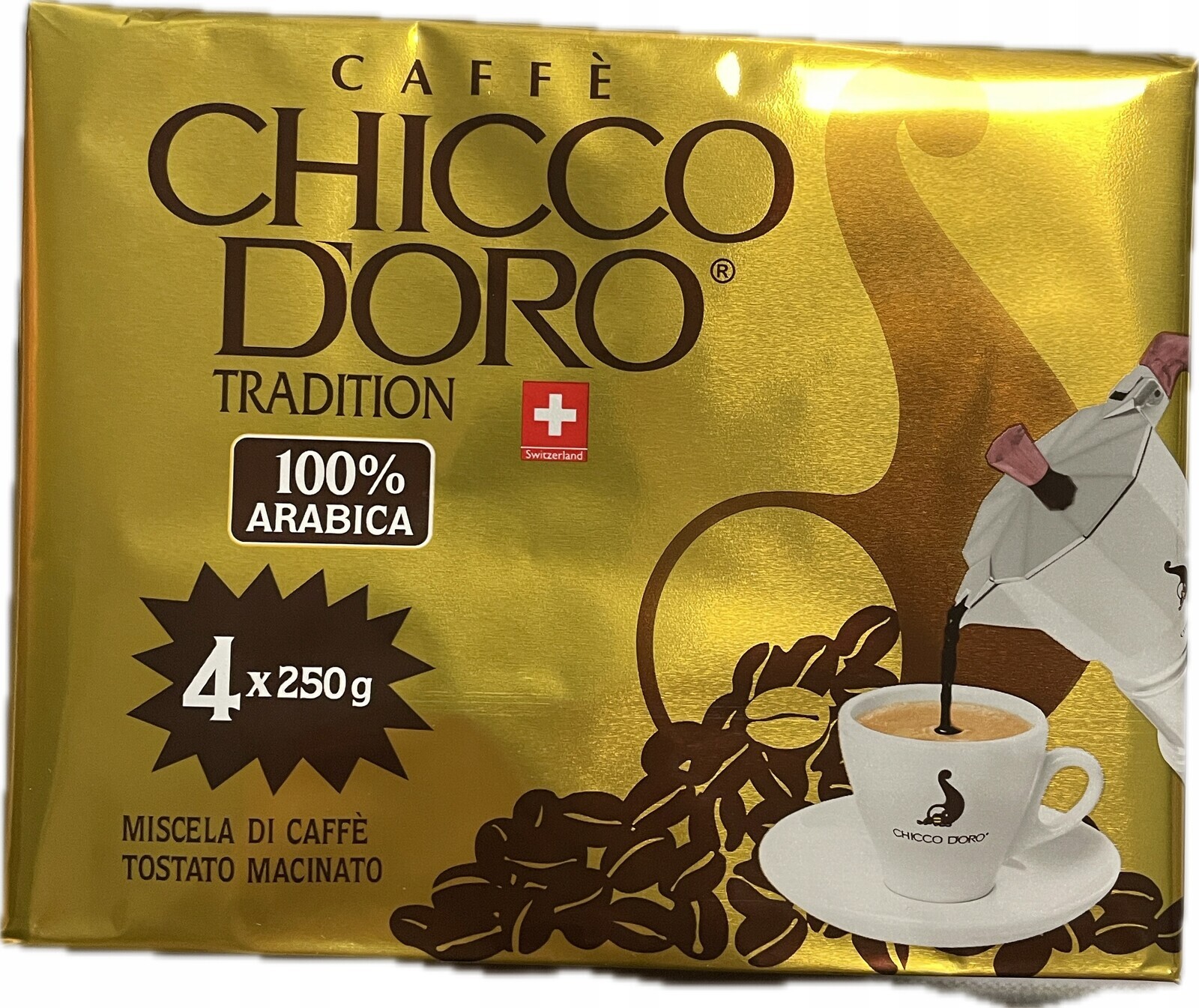 Káva Chicco D'oro Tradition Moka 100% Arabica 250 g, sada 1 kg kávy