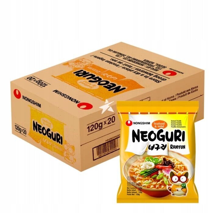20 x Nongshim Neoguri Seafood Mild 120 g Mořské Plody