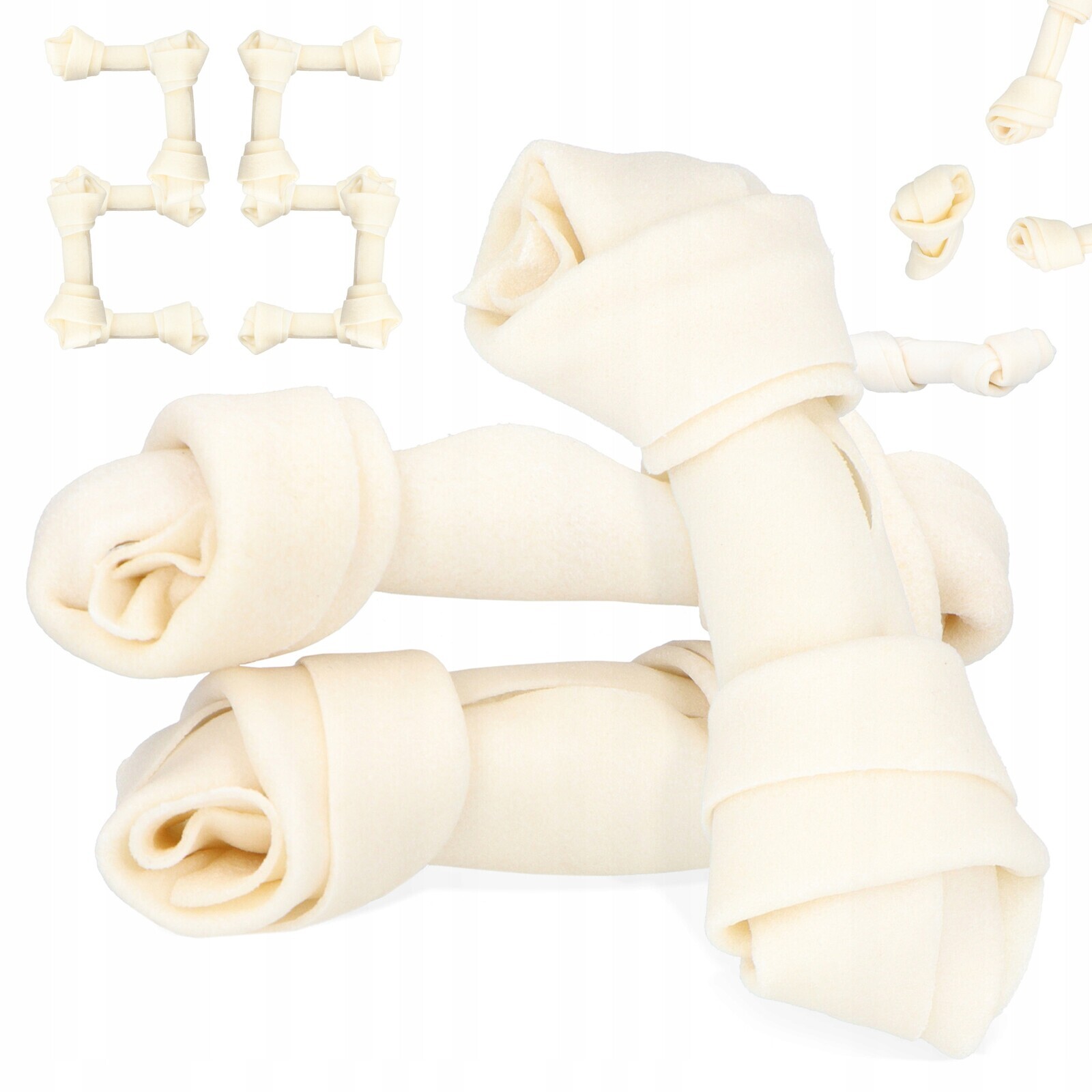 25x Kost Psa Přírodní Vázaná 12 cm Kousátka Pochoutky Žvýkací Pochoutky V Xq-p