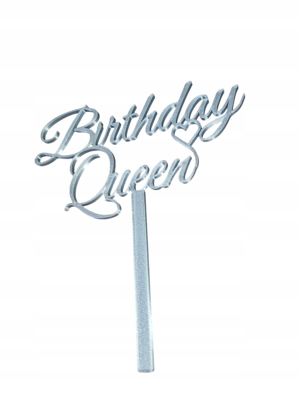 Zápich dekorace na dort narozeninová královna Stříbrná dekorace toper