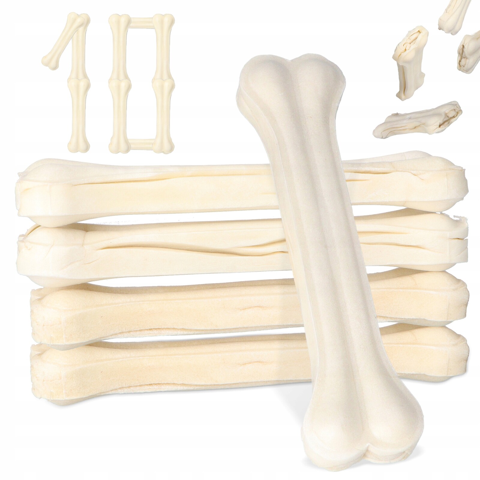 10x Kost Psa Lisovaná Přírodní 26 cm Kousátko Pochoutky Pamlsek Žvýkání V Xq-p