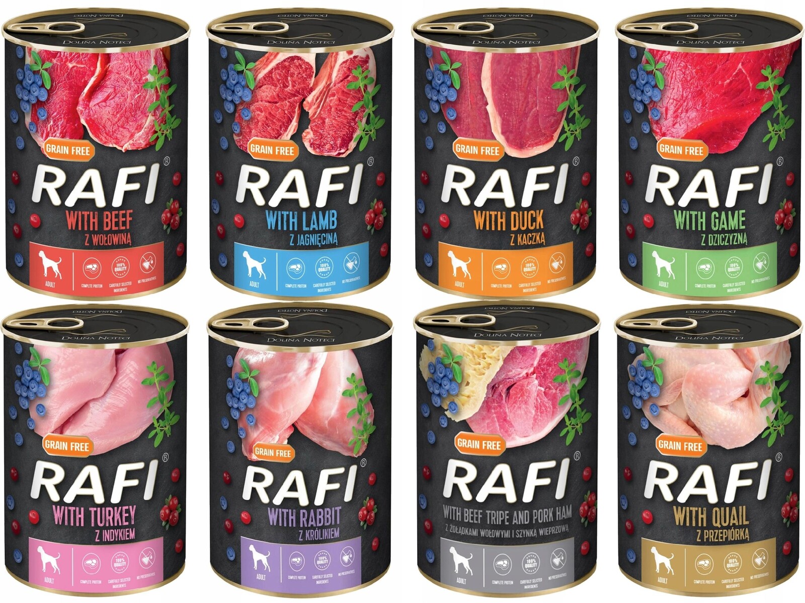 Vlhké krmivo pro psy Rafi mix chutí 8x800 g