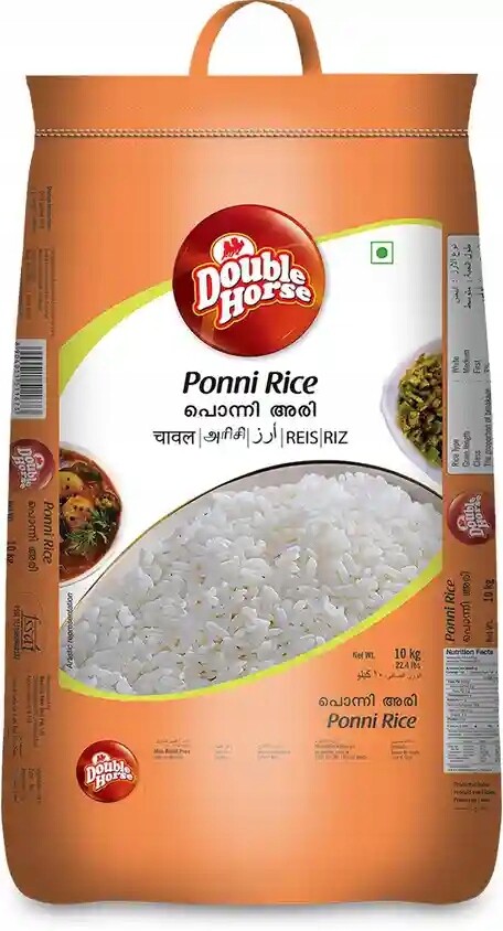Parabolická rýže Tanjavur Ponni Rice Double Horse 10 kg