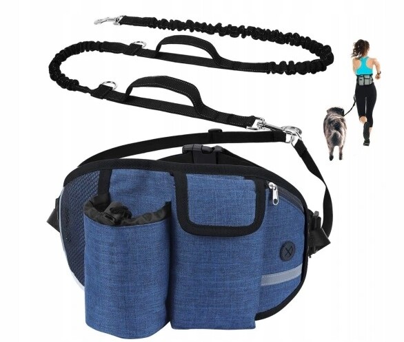 Vodítko pro psy na běhání, elastické, modré, dlouhé, Hq 2,5 m