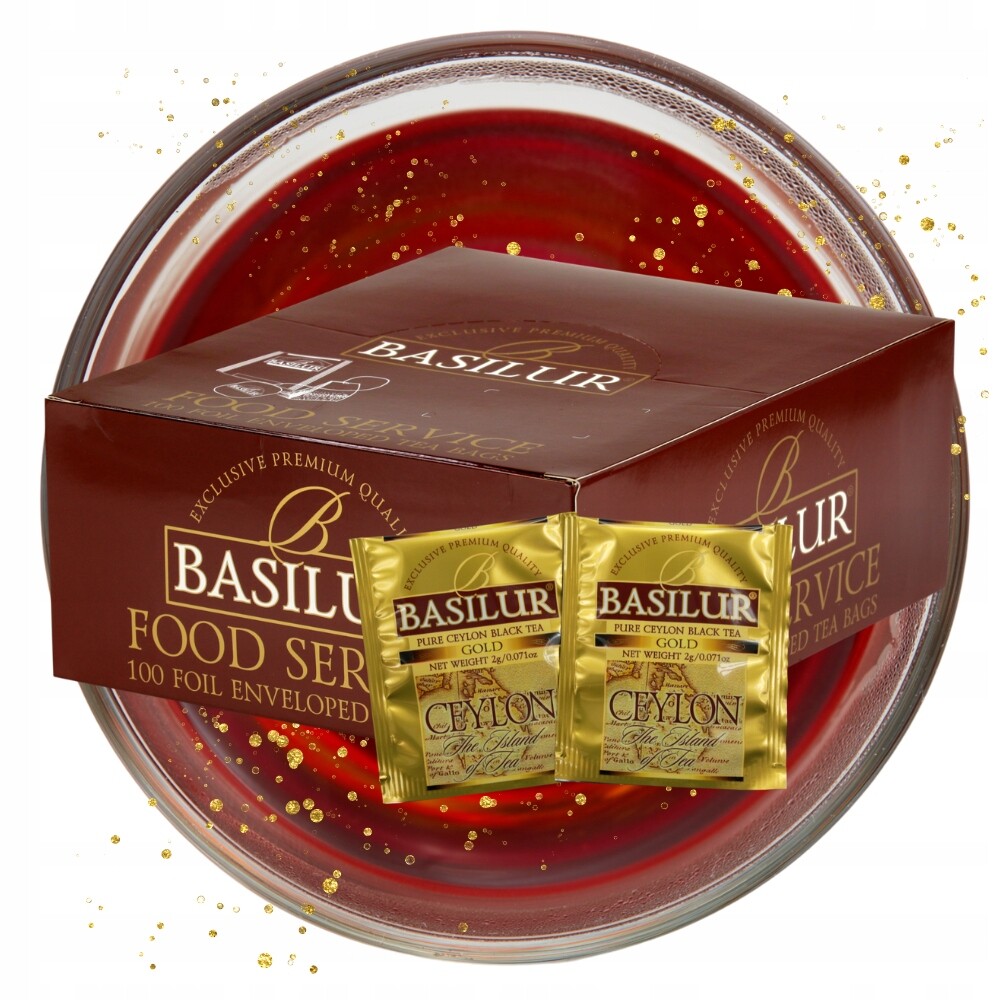 Basilur Gold 100% černý čaj Ceylon Nejvyšší Kvalita 100 Obálek