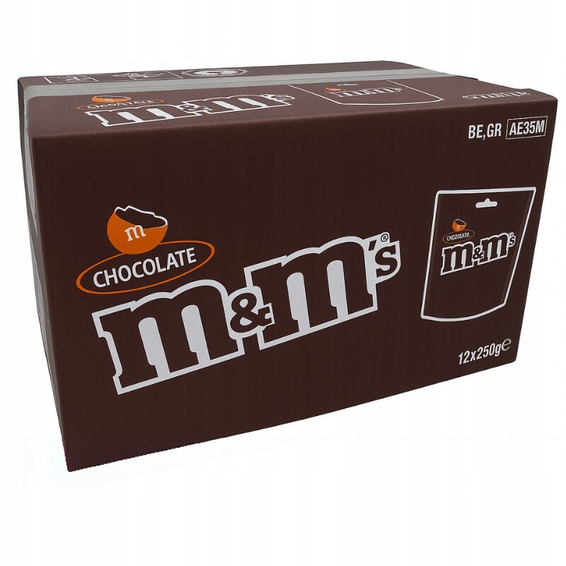 M&M's Čokoládové Bonbóny v barevných skořápkách mms 250 g x 12 kusů