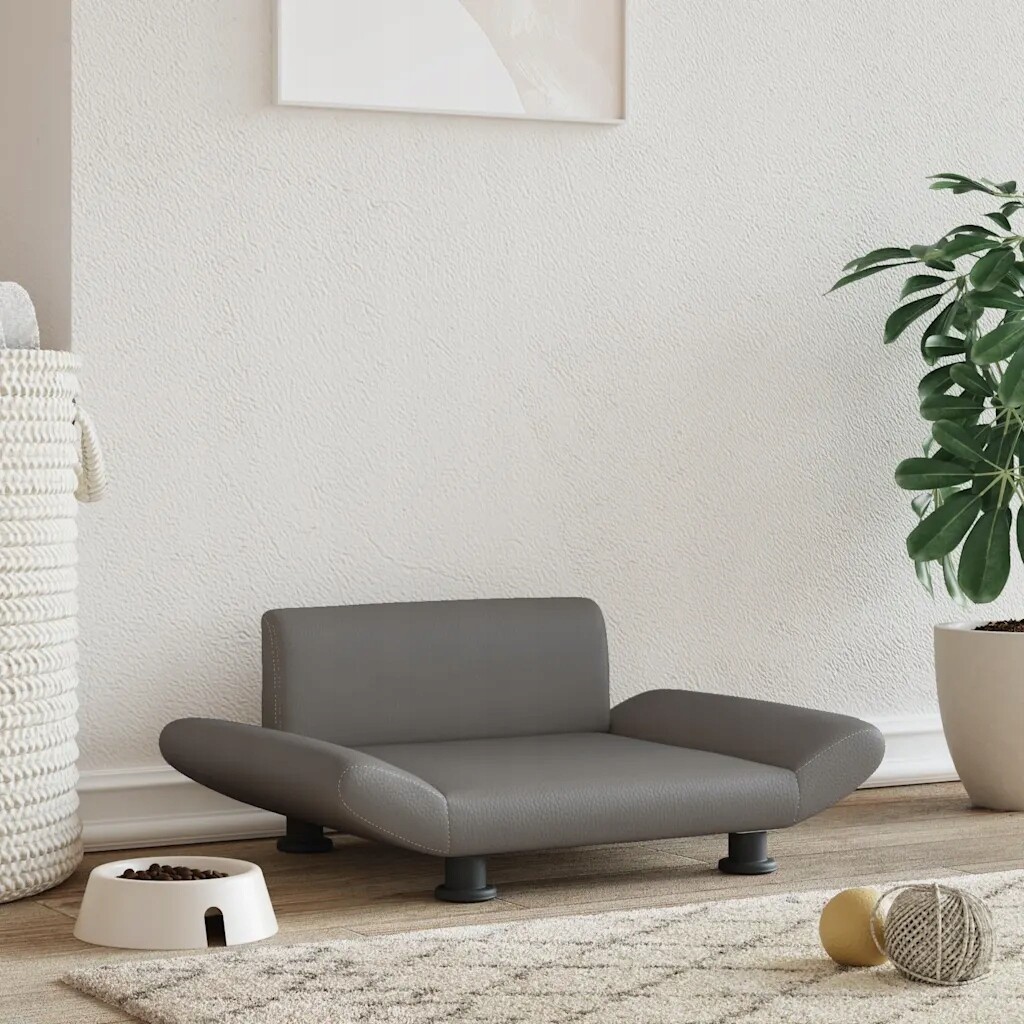 vidaXL Pelíšek pro psy, šedý, 70x45x28 cm, umělá kůže