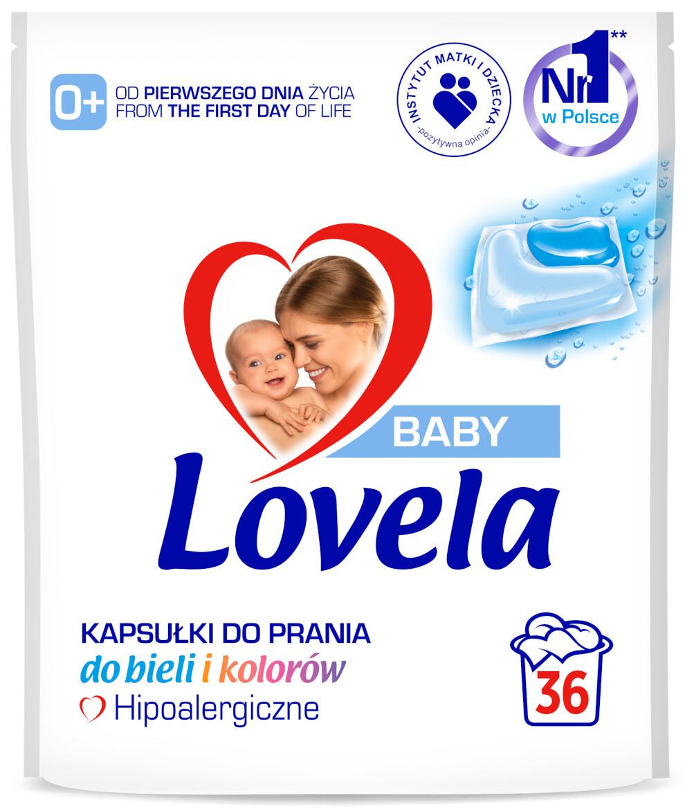 Lovela Baby Color and White hypoalergenní prací Kapsle 36 kusů