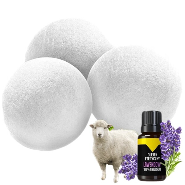 Vlněné Kuličky do sušičky, vonné kuličky na praní Olejová sada