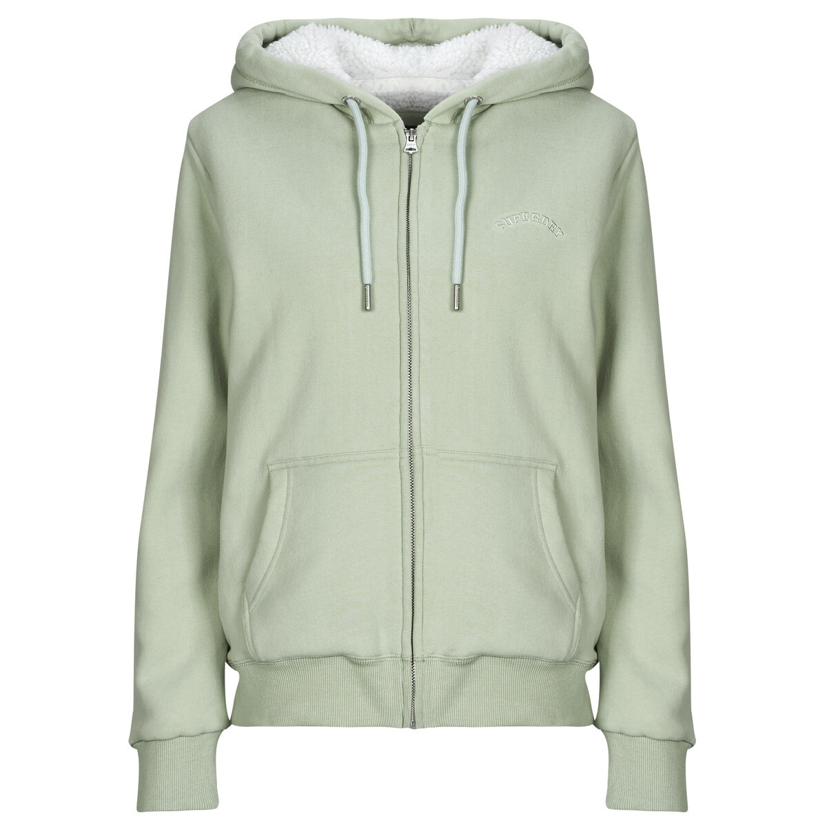 Superdry  BORG LINED ZIPHOOD  Zelená