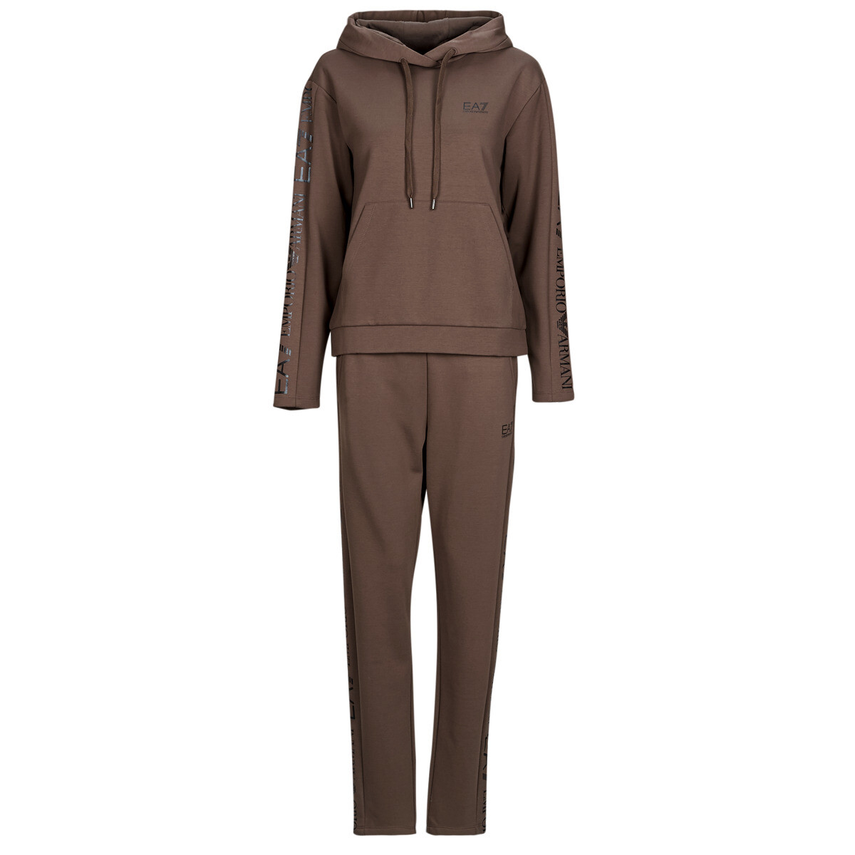 Emporio Armani EA7  TRAIN TRACKSUIT W HO RN CH EXTENDED LOGO BR - TRAIN TRACKSUIT W  Hnědá