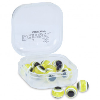 Doiyo skleněné korálky s okem Yellow 8mm 12ks-3800228