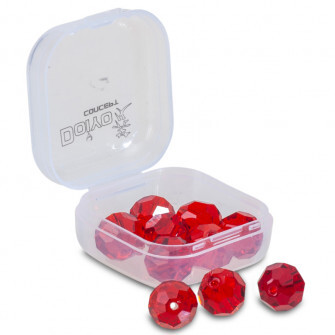 Doiyo broušené skleněné korálky Red 10mm 10ks-3837010